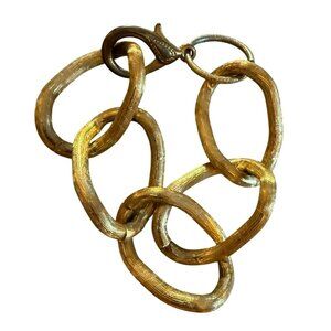 Vintage Classic Gold-Tone Textured Chain Link Bracelet Womens Jewelry